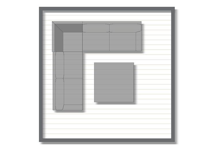 120×120cmの正方形のテーブル