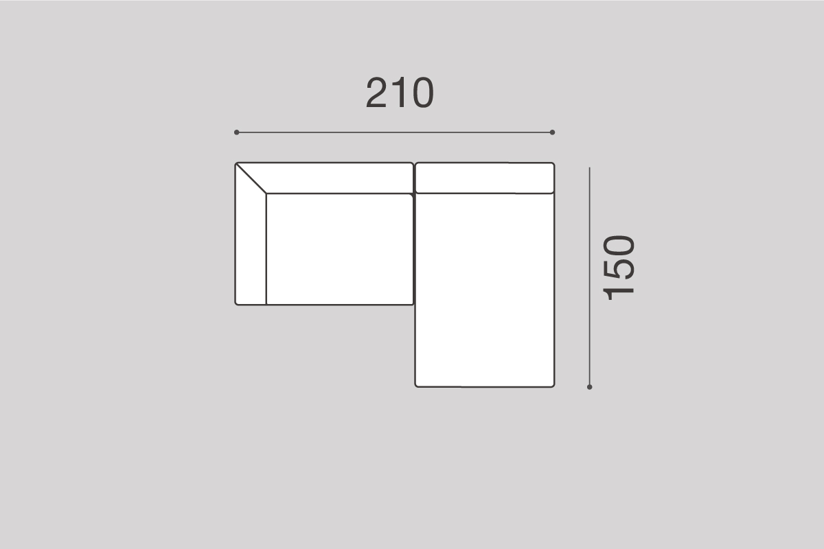 コンパクトなカウチソファの組み合わせ（図）