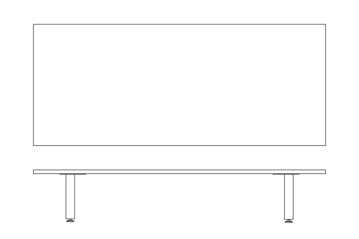 W 240cm × D 100cm