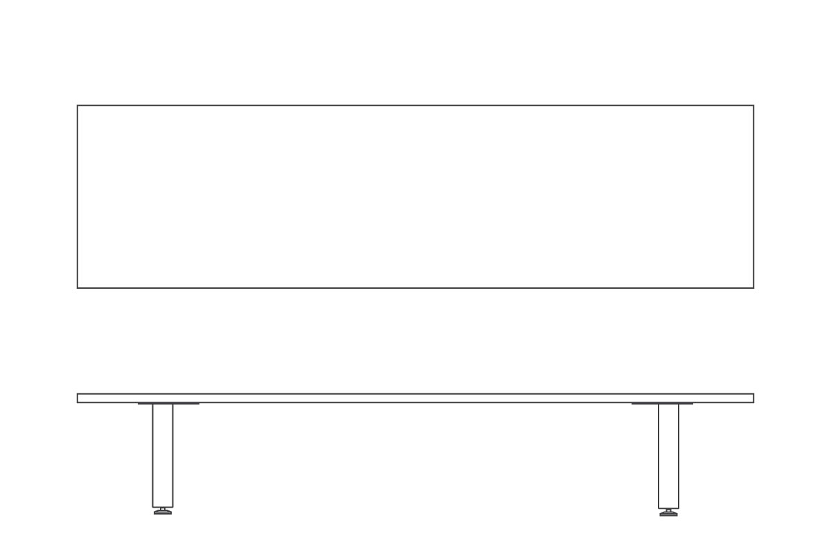 W 240cm × D 65cm