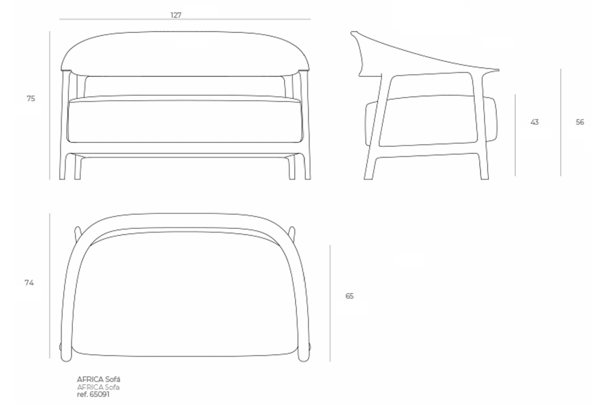 VONDOM | AFRICA SOFA 1270 65091 W127cm