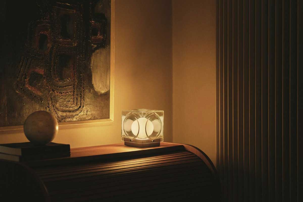 LEE BROOM | CHANT PORTABLE LAMP CLEAR & GOLD