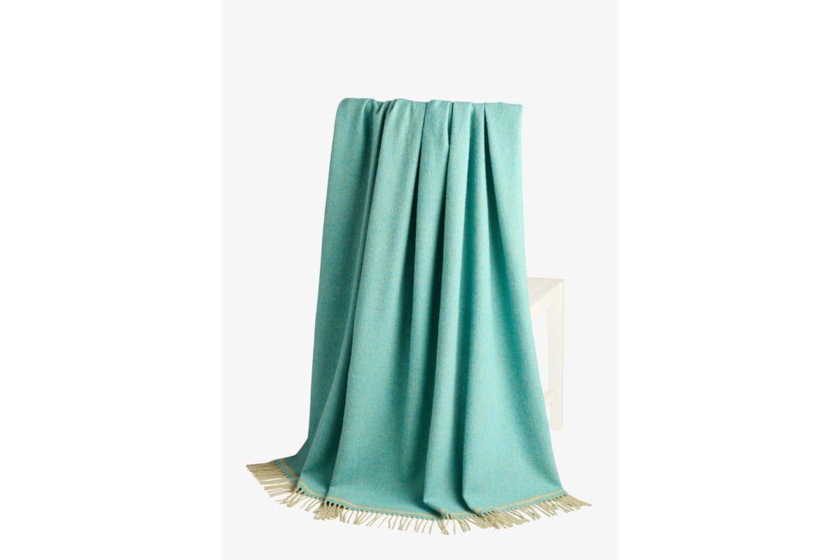 FOXFORD | Lambswool Throw CIAN (aqua & ctirus stripe)