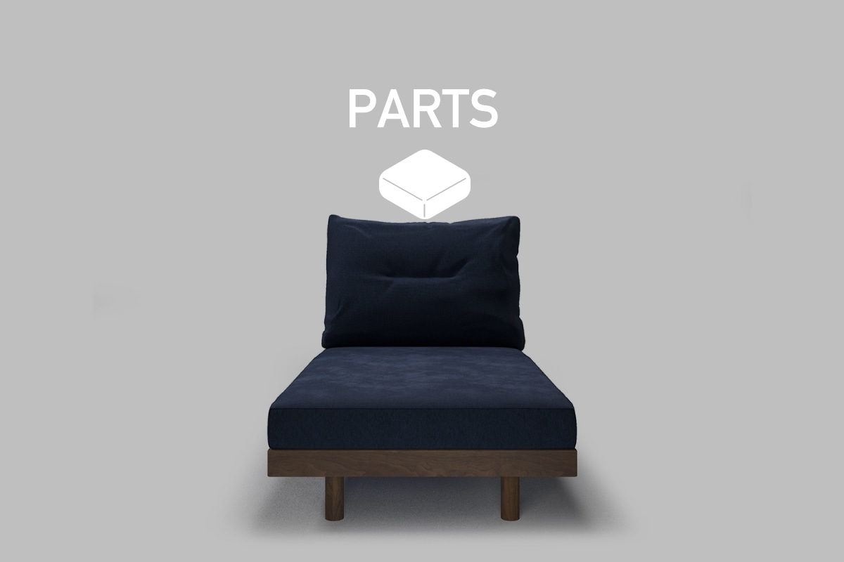 DANISH GRANDE SOFA PARTS アームレスカウチ80 座クッション中材（単品）