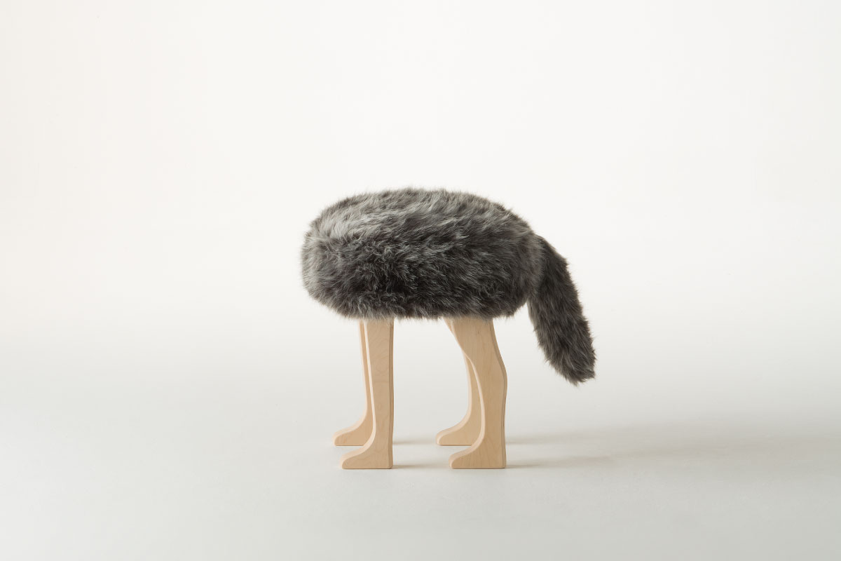 匠工芸 | ANIMAL STOOL ウルフグレーミックス（L）